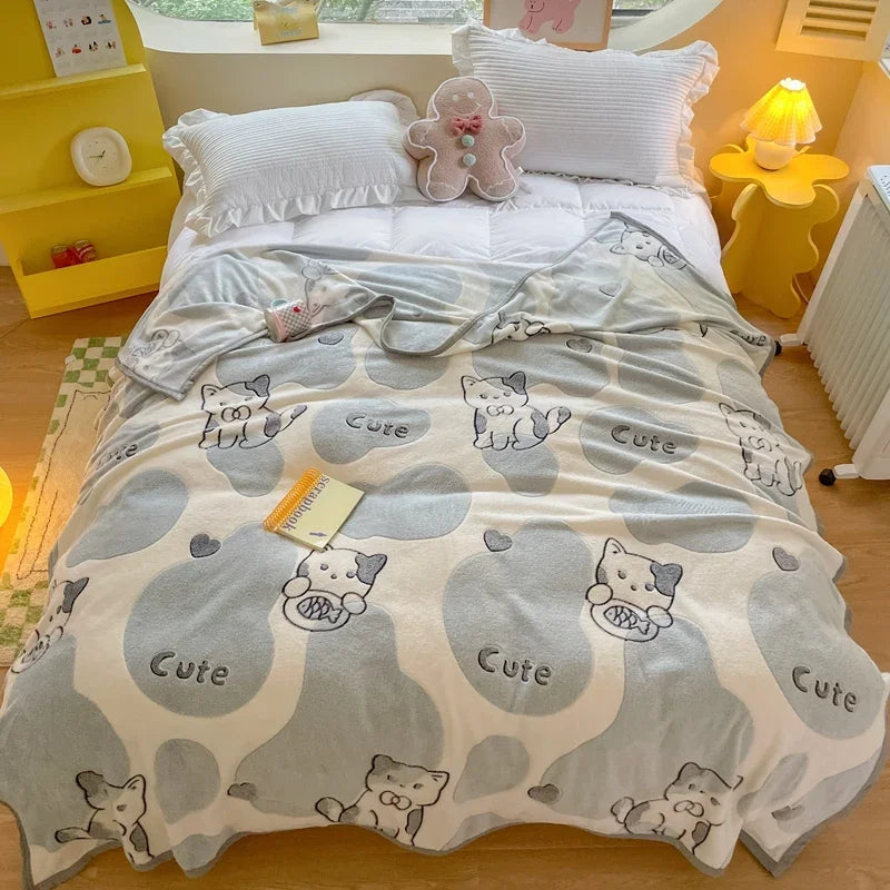 Snuggle Up with Adorable Bear Friends 🐻💖 Cozy Fleece Blanket for Travel & Home! - Pixie Quill