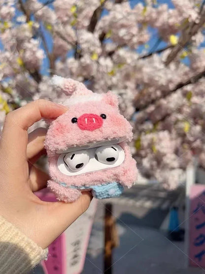 Adorable Piggy Silicone Case for Apple AirPods 🐷✨ Plush Cartoon Cover for AirPods Pro & 1-4
