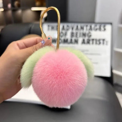 Furry Grape Keychain Plush Charm Cute Fur Accessory 🍇🧸