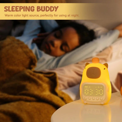 Capybara Cuddle Light 🦙✨ Alarm & Snooze Buddy for Kids 💤🌙 Adorable Desk Companion! - Pixie Quill