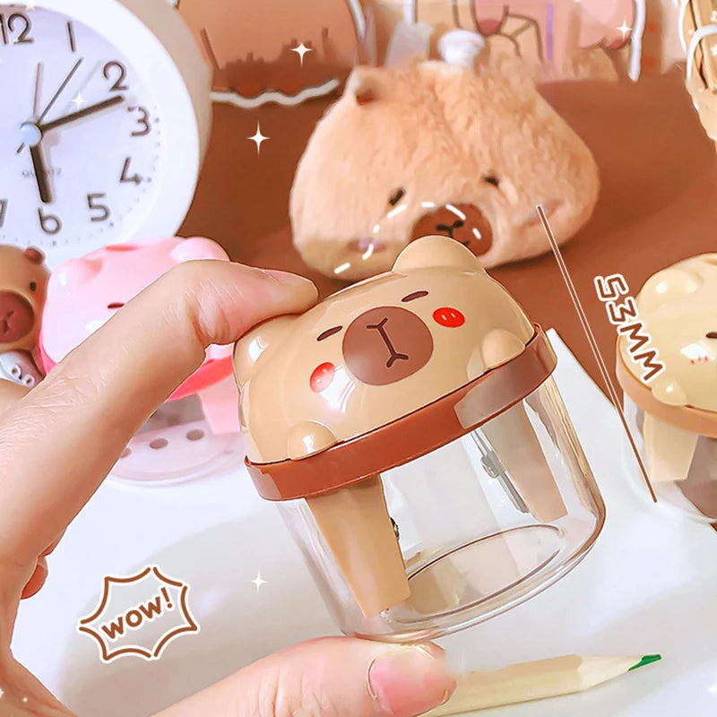 Kawaii Capybara Pencil Sharpener 🐾✏️ | Adorable Portable Mini Manual Sharpener for School & Office 🎒✨