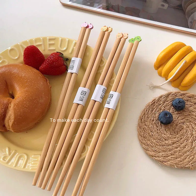 Bear-y Cute Bamboo Chopsticks 🐻🍣 - Delightful Dining Fun for All Ages! 🥢✨ - Pixie Quill