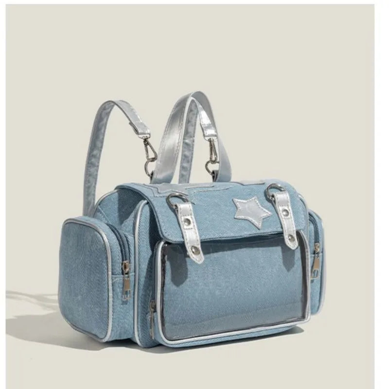Kawaii Starry Denim Ita Backpack 🌟🎒 | Vintage Japanese Lolita Mochila for Women | Aesthetic Y2K Style