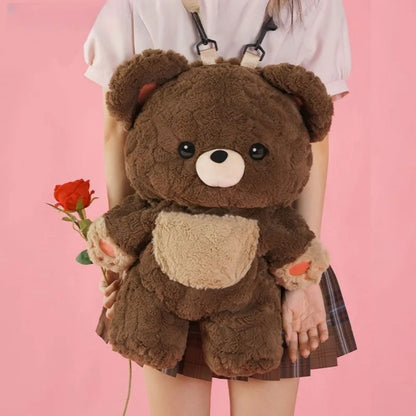 Adorable Kawaii Love Bear Plush Backpack 🐻✨ | Cute Versatile Shoulder Bag for School & Everyday Use 🎒💖