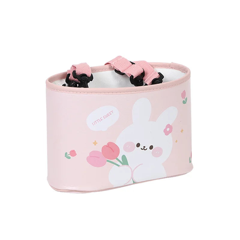 Cute Tulip Bear Car Storage Box 🐻🌷 - Adorable Multi-Functional Seat Back Trash Can!