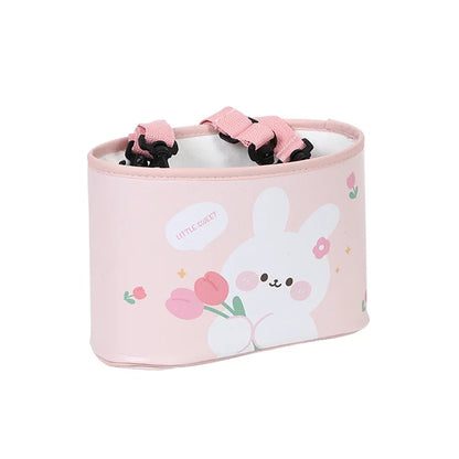 Cute Tulip Bear Car Storage Box 🐻🌷 - Adorable Multi-Functional Seat Back Trash Can!
