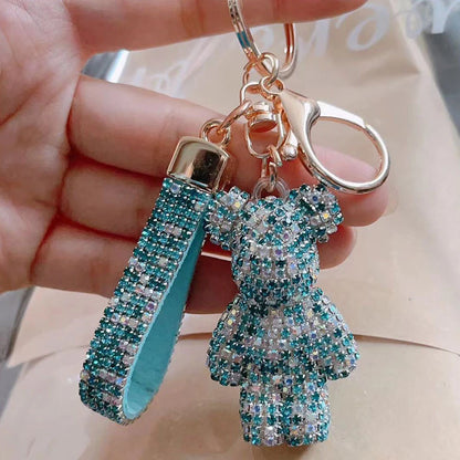 Diamond Bear Car Keychain Cute Handmade Luxury Rhinestone Bag Pendant 🧸💎✨