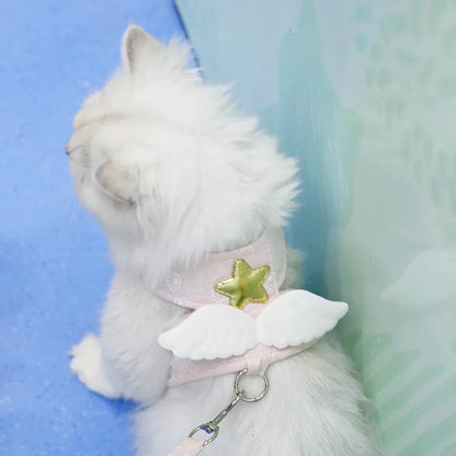 ✨ Angel Wing Pet Harness 🌈 Cute Collar & Leash Set for Furry Friends 🐾 Personalized Playground Accessories 💖