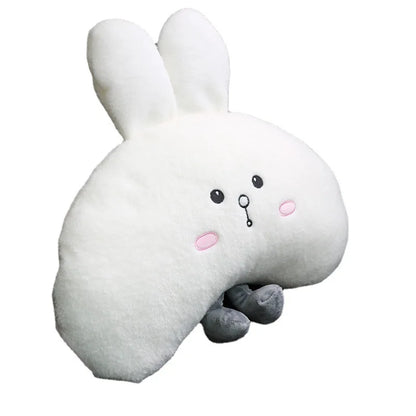 White Rabbit Car Neck Pillow 🐰 | Kawaii Travel Headrest & Cute Interior Accessory 🌟 | Perfect Gift! 🎁