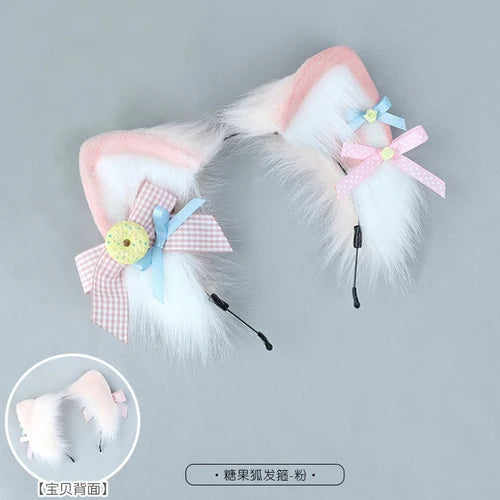 Kawaii Cat Ear Headband 🎀✨ - Cute Lolita Donut Candy Anime Accessory for Women 🐾💕