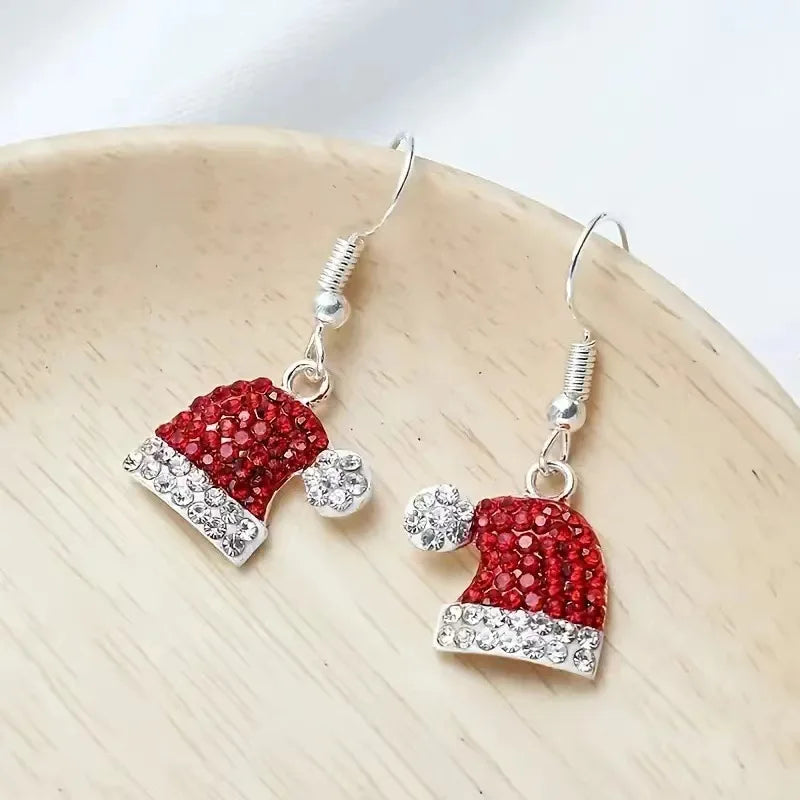 Snowflake Pearl Drop Earrings With Rhinestones For Women Christmas Jewelry ❄️