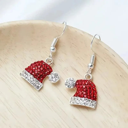 Snowflake Pearl Drop Earrings With Rhinestones For Women Christmas Jewelry ❄️