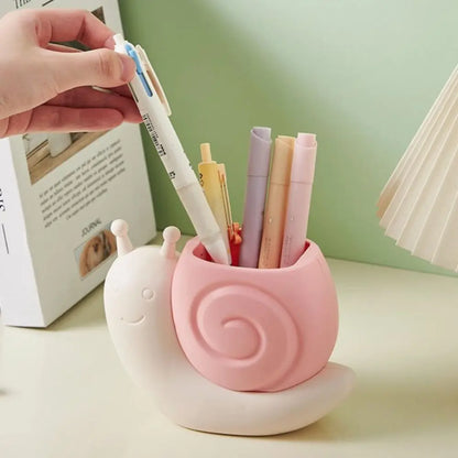Kawaii Snail & Ice Cream Pencil Holder 🐌🍦 | Cute Multi-functional Desk Organizer for Students ✏️📚