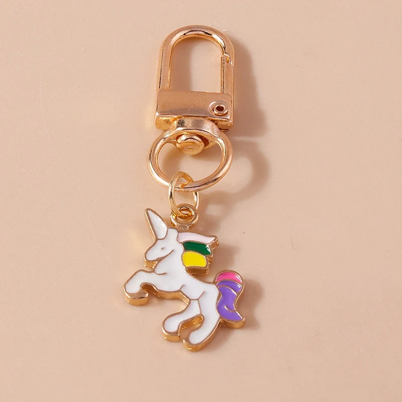 Kawaii Unicorn Castle Keychain 🦄✨ Cute Enamel Pendant for Girls & Women - Perfect DIY Handbag Accessory & Gift! 🎁🌈