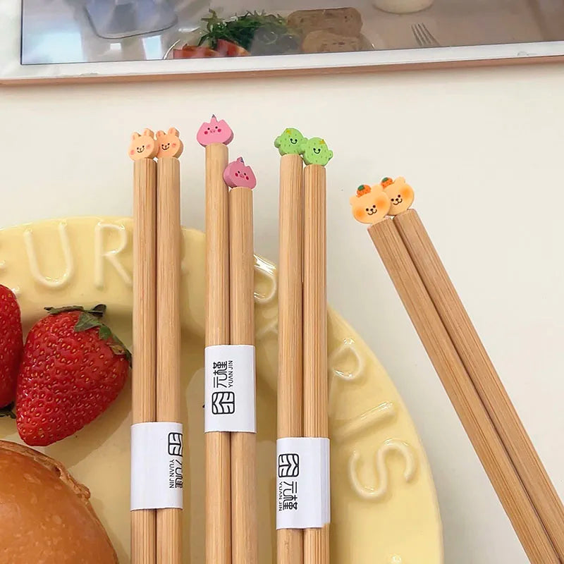 Bear-y Cute Bamboo Chopsticks 🐻🍣 - Delightful Dining Fun for All Ages! 🥢✨ - Pixie Quill