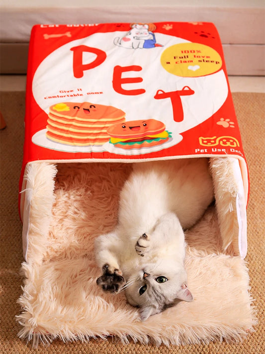 🐾 Cozy Cat Castle 🍪 Snuggle Box for Feline Friends 🐈‍⬛ Plush Retreat & Playhouse