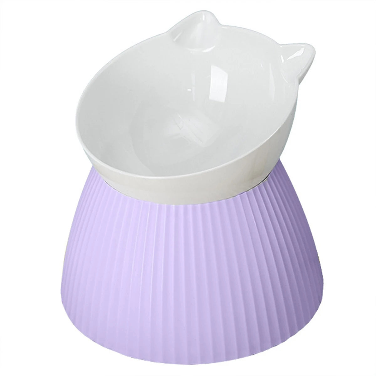 Kawaii Cat Bowl Set 🐾✨ | 15° Tilted Elevated Feeder Stand for Comfy Dining 🐱💖