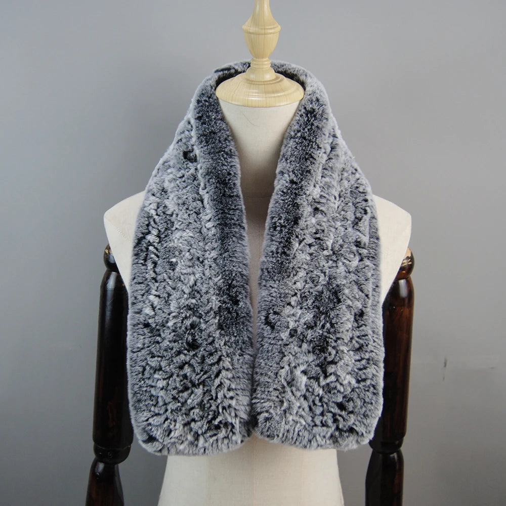 Lux Rex Rabbit Fur Scarf For Women Real Fur Warmth 🧣 Cozy Elegance ❄️
