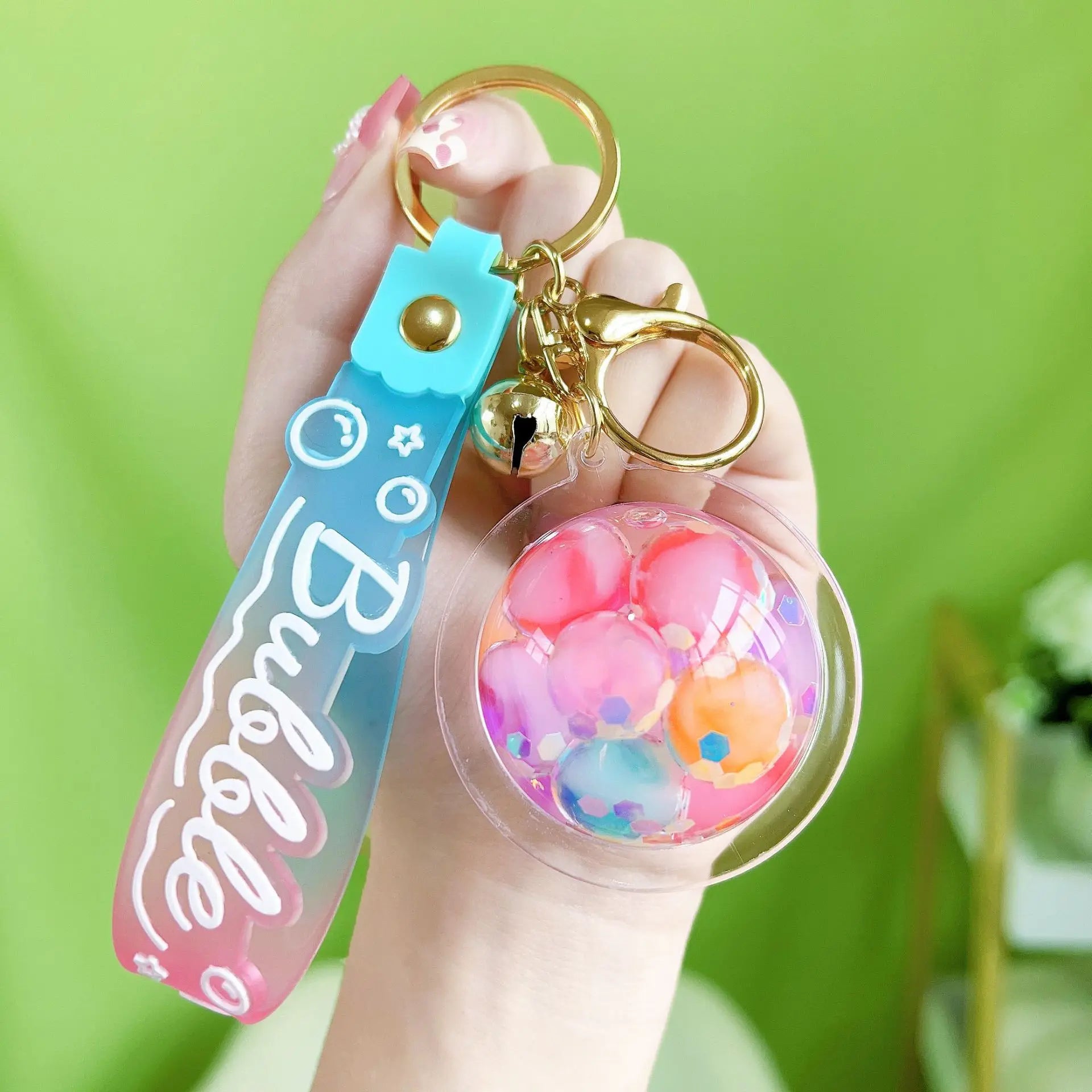 ✨ Adorable Luminous Bubble Beads Keychain 🍬 Cute Quicksand Cherry Blossom Lollipop Pendant for Trendy Bags 🎀 Perfect Gift for All! - Pixie Quill