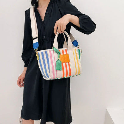 Kawaii Canvas Tote Bag 🎀✨ | Cute & Spacious Luxury Shoulder Handbag for Trendy Women 👜🌈