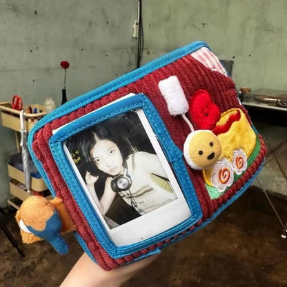 Cute Canvas Wallet With Zipper Denim Corduroy Card Holder Cartoon 👜✨