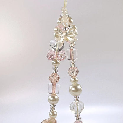 Whimsical Glass Bowknot Flower Phone Strap Lanyard Charm 🌸💖 For AirPods Case