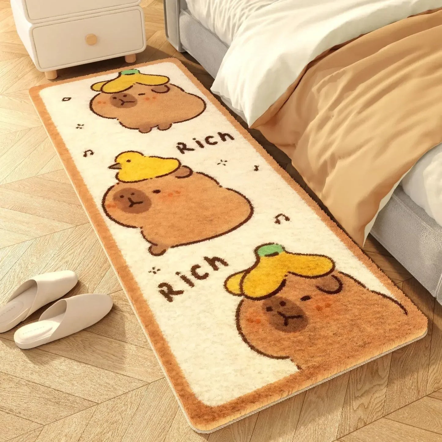 Kawaii Capybara Cashmere Carpet 🐾✨ | Adorable Anime Floor Mat for Cozy Spaces!