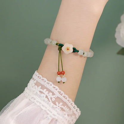Charming Kawaii Peach Blossom Woven Bracelet 🌸✨