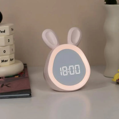 Kawaii Bunny LED Alarm Clock 🐰✨ | Adorable Night Light & Dimmable Display for Kids 🌙💤