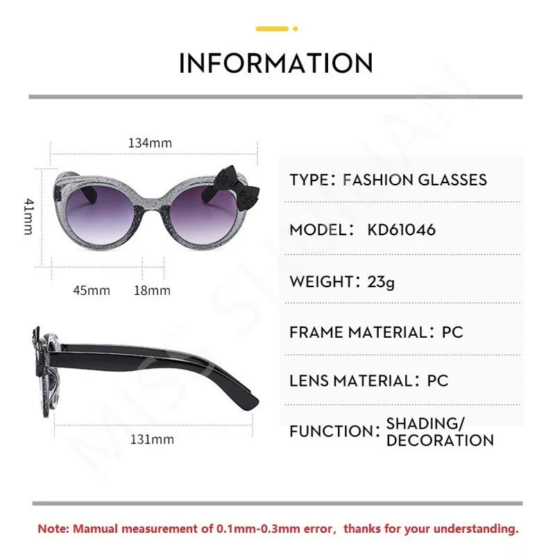 Kawaii Cat Eye Sunglasses for Kids 🐱✨ Cute Bowknot UV400 Eyewear for Girls & Boys 💖 Trendy Summer Shades!