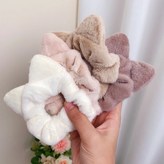 Kawaii Cat Ear Fluffy Hair Ties 🐾✨ | Cute Ponytail Holders & Scrunchies for Women 🌸💖