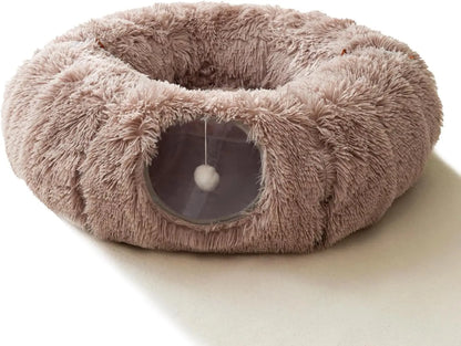 Cuddly Cat Adventure Tunnel 🐾✨ - Plush Cozy Bed & Play Zone for Indoor Felines! 🐱💕