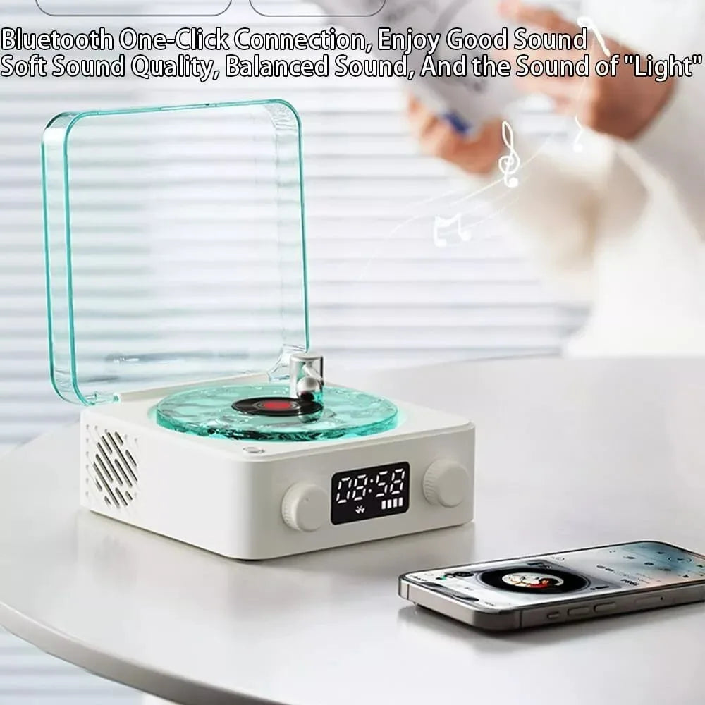 Kawaii Retro Vinyl Record Player 🎶✨ | Bluetooth Speaker with White Noise & RGB Light Magic 🌈💖