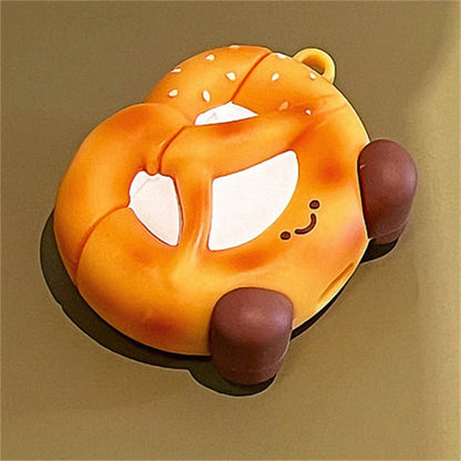 Kawaii 3D Bowknot Bread Soft Silicone AirPods Case 🍞💕 - Cute Protective Cover for AirPods 1, 2, 3 & Pro 2!