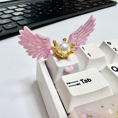Kawaii Angel Wing Keycap 🌈✨ - Adorable Fairy Touch for Cherry Mechanical Keyboards! 🎹💕