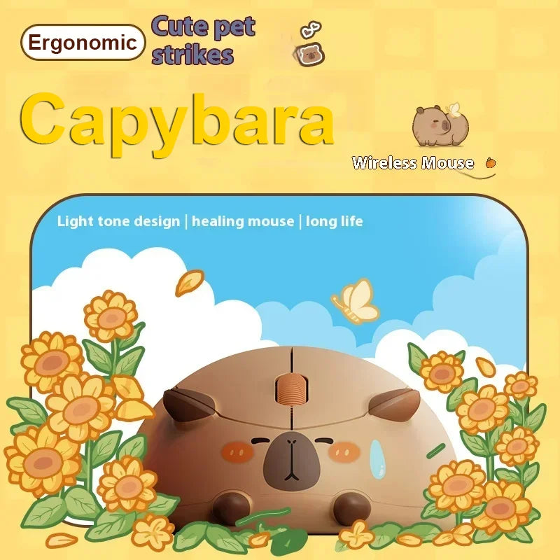 Kawaii Capybara Wireless Mouse 🐾✨ | Cute Portable Mute 2.4G USB Mice for Desktop & Laptop 💻 | Perfect Gift for Office Girls 🎁