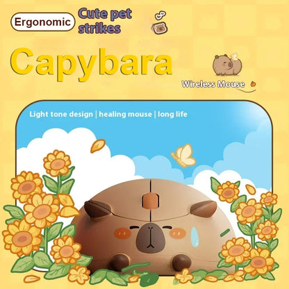 Kawaii Capybara Wireless Mouse 🐾✨ | Cute Portable Mute 2.4G USB Mice for Desktop & Laptop 💻 | Perfect Gift for Office Girls 🎁