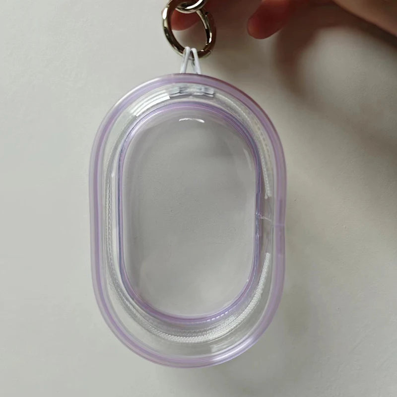 Transparent Jewelry Organizer Pouch With Keychain Dustproof Cute Doll Style 🎀💖