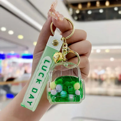 Adorable Cartoon Cat Claw Keychain 🌟✨ Floating Liquid Sand & Couples Pendant for Fun Car & Bag Decor! 🐾❤️ - Pixie Quill