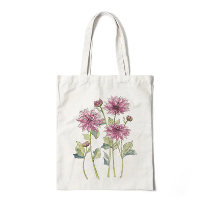 Kawaii Floral Canvas Tote 🌼💖 | Cute Eco-Friendly Shoulder Bag for School & Shopping 🌸✨