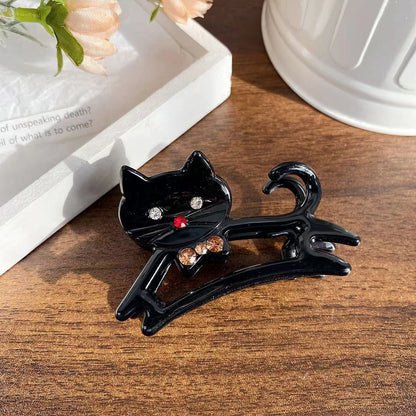 Korean Cute Cat Hair Clip for Half Ponytail Women 🐱✨ Sweet Bow Accent