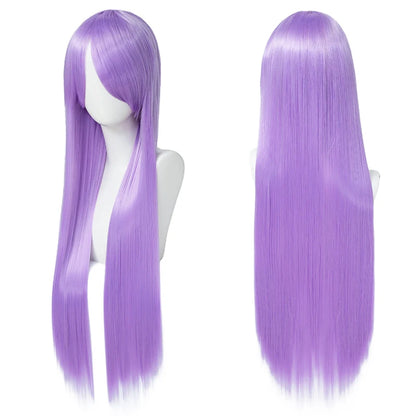 Cute Lolita 80 Centimeter White Purple Wig With Bangs For Cosplay 😻💜