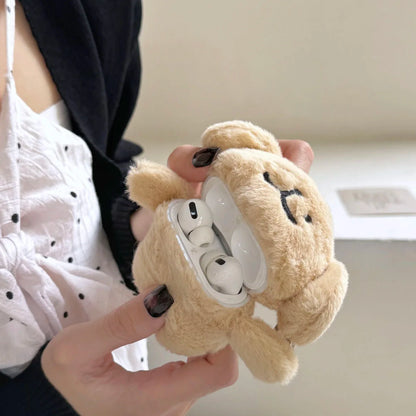 Kawaii Fluffy Bear & Bunny Silicone Case for Apple AirPods Pro 1 & 2 🐻🐰✨ - Adorable Earphone Cover for Girls in Autumn & Winter!