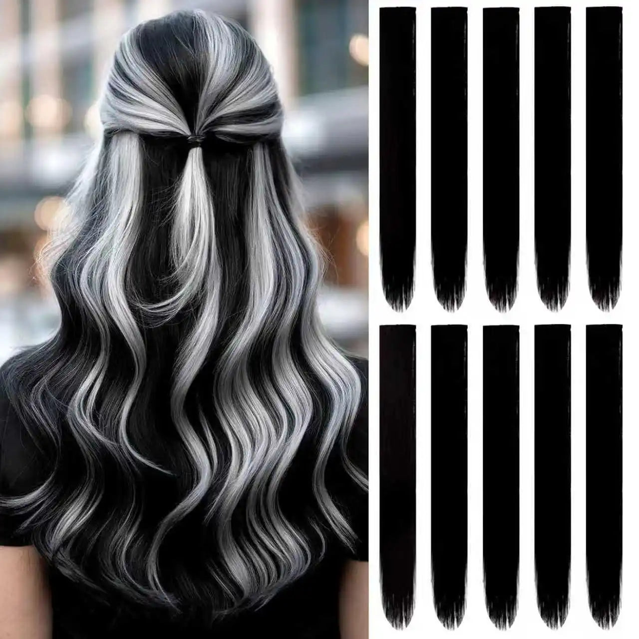Pastel 22 Inch Colorful Clip In Hair Extensions Long Straight Party Highlights 💖