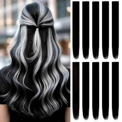 Pastel 22 Inch Colorful Clip In Hair Extensions Long Straight Party Highlights 💖