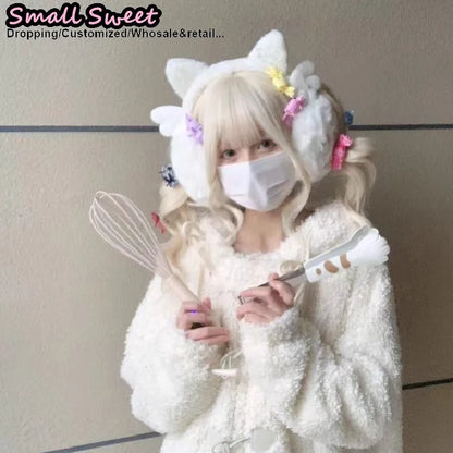 Winter Gothic Angel Earmuffs With Cat Ear Plush Wings ❄️😺 Cozy Warmth
