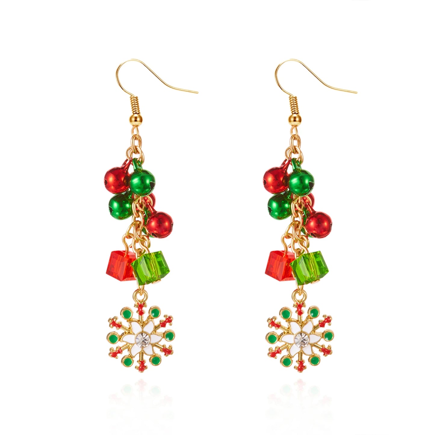 Pink Christmas Santa Earrings Dangle For Women Snowman Snowflake Tree 🎄🎅❄️