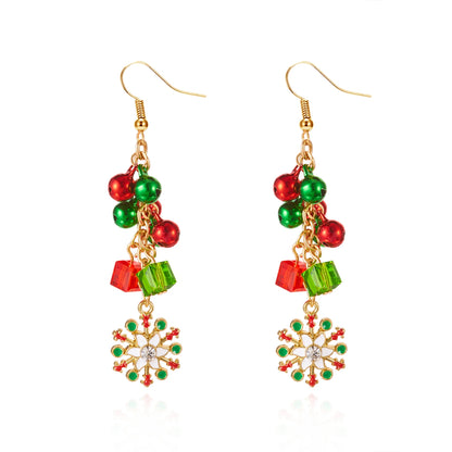 Pink Christmas Santa Earrings Dangle For Women Snowman Snowflake Tree 🎄🎅❄️