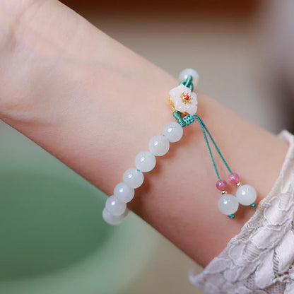 Charming Kawaii Peach Blossom Woven Bracelet 🌸✨