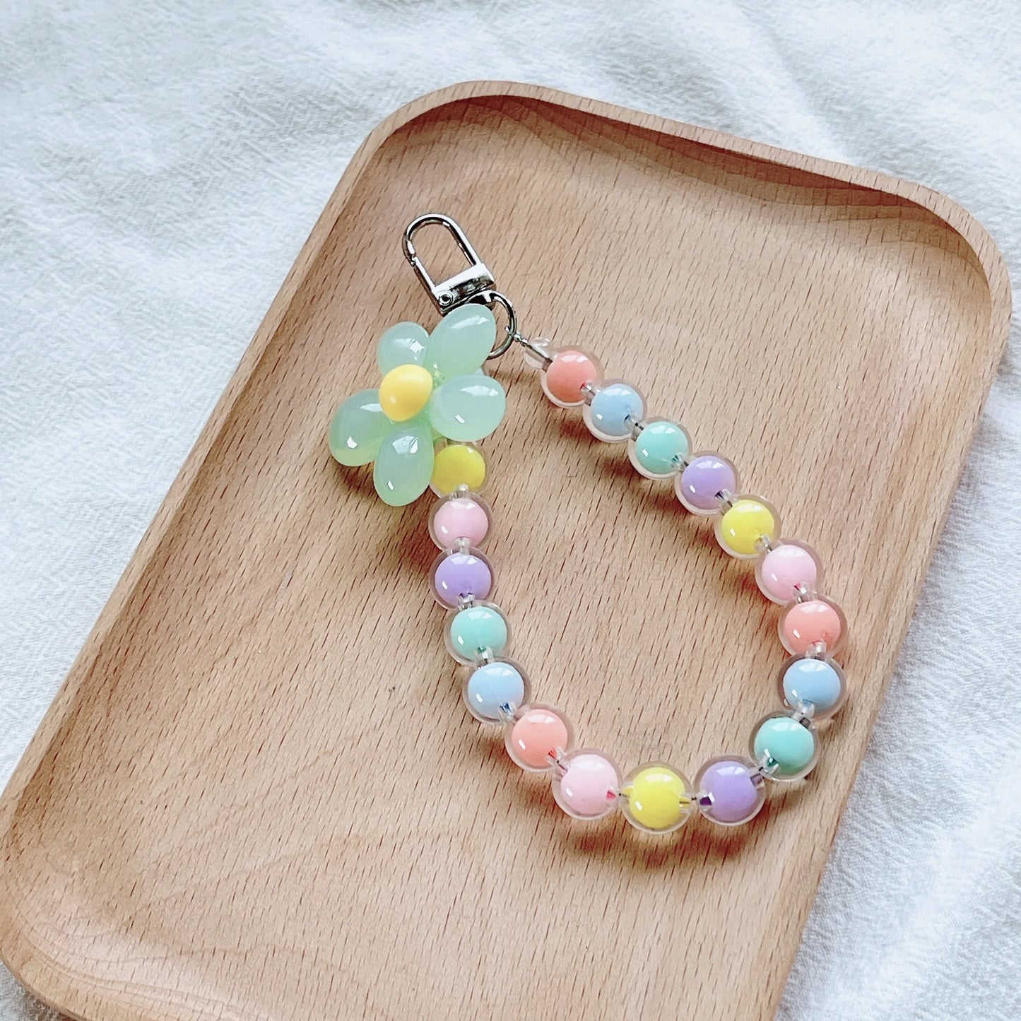 Kawaii Macaron Mobile Phone Lanyard 🌈✨ | Colorful Bead Pendant for Women’s Cute Handheld Style 💖📱
